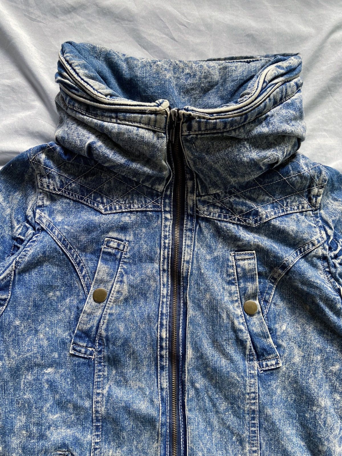 Japanese Brand CHIP CLIP STREET BLUE DENIM WASHED STYLE BONO ZIP JACKET Size US M / EU 48-50 / 2 - 5 Thumbnail