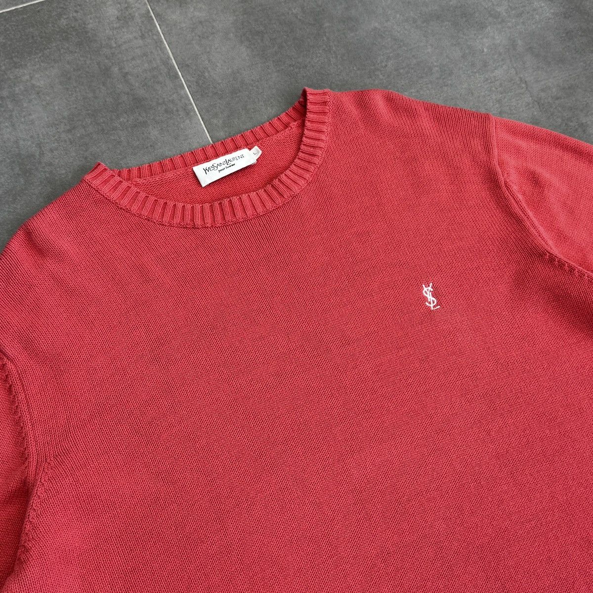 Yves Saint Laurent Yves Saint Laurent YSL Men Knitted Pink Sweater Size L Size US L / EU 52-54 / 3 - 8 Thumbnail