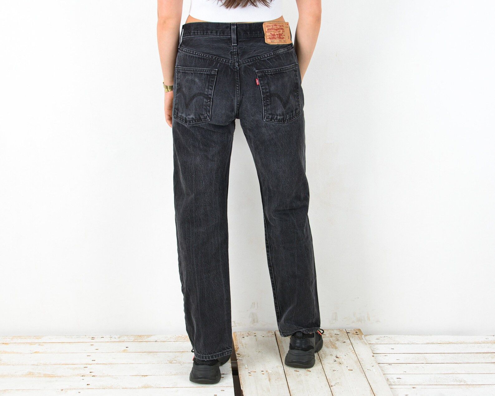 Levi's × Levi's Vintage Clothing × Vintage 2005 Women's 501 Black Jeans Denim Trousers y2k retro Size 31" - 3 Thumbnail