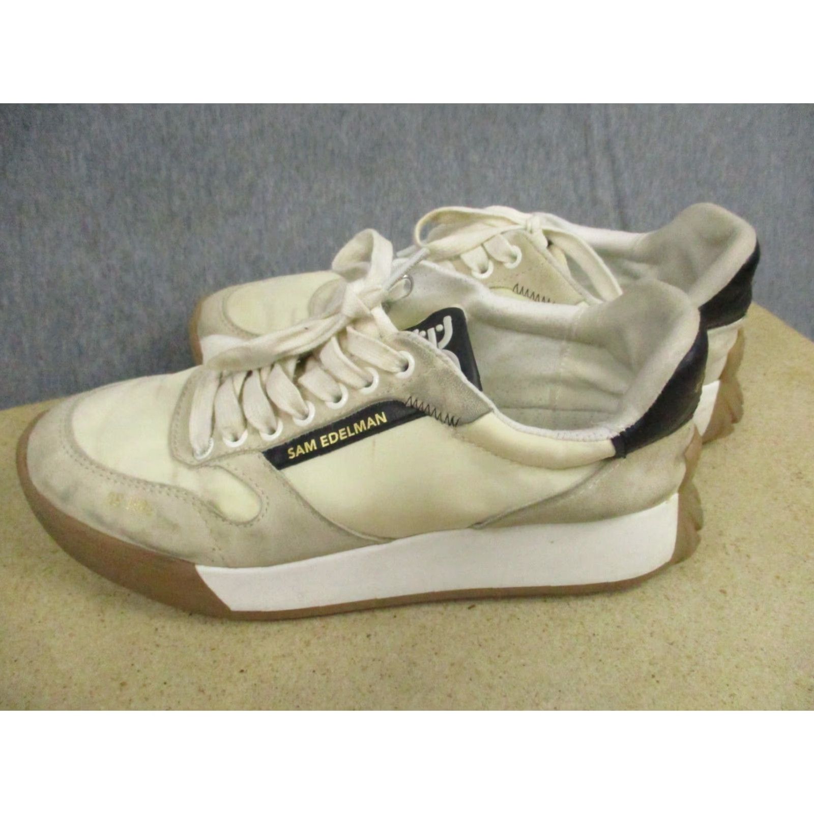 Sam Edelman Sam Edelman Layla Sneakers 9 M Casual Ivory Women's Shoes Suede Colorblock Athletic Sneaker M Womens Shoes Size US 9 / IT 39 - 2 Thumbnail