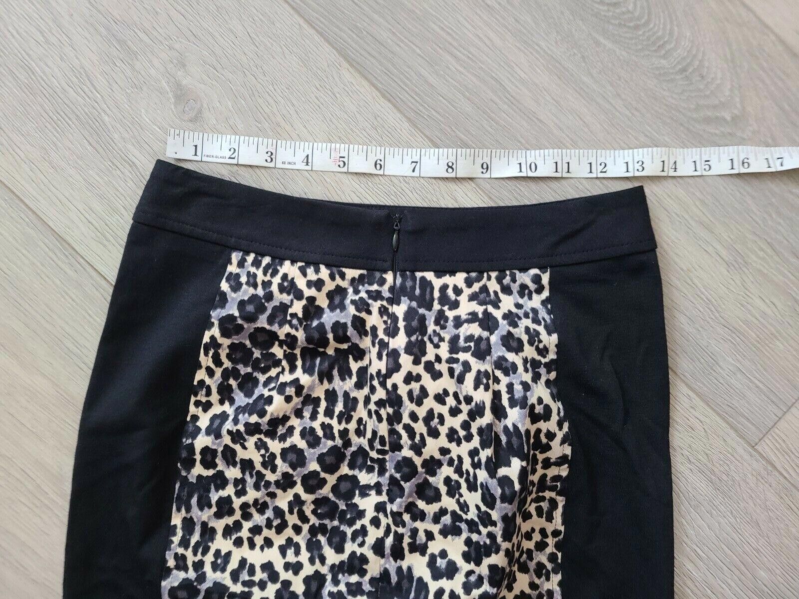 Designer 41 Hawthorn Skirt Pencil Leopard Stretch Straight Career Size 26" / US 2 / IT 38 - 5 Thumbnail
