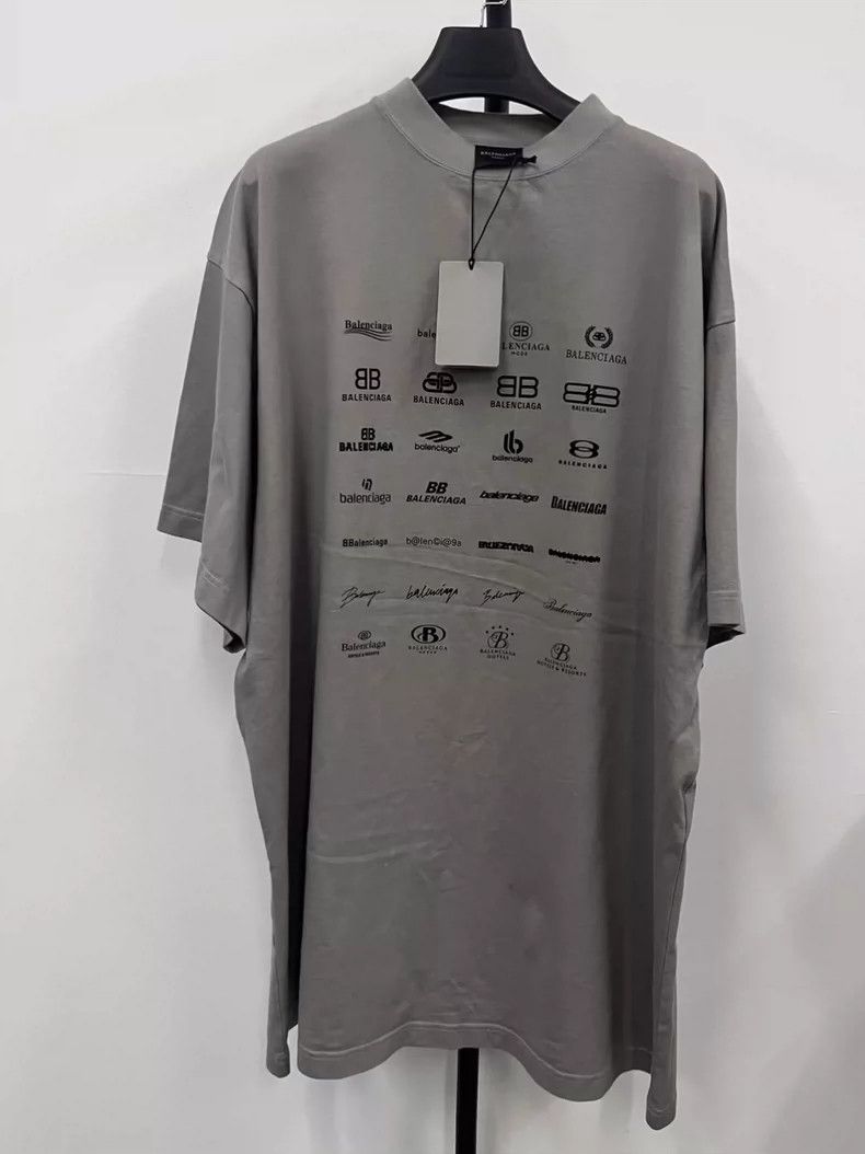 Balenciaga Balenciaga Logo Printed Crew Neck Short Sleeve Tee Size US L / EU 52-54 / 3 - 1 Thumbnail