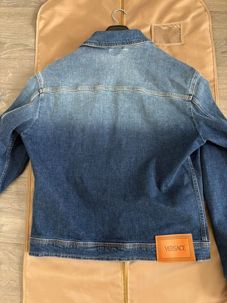 Versace Versace Lapel single-breasted washed ink denim jacket Size US L / EU 52-54 / 3 - 2 Thumbnail