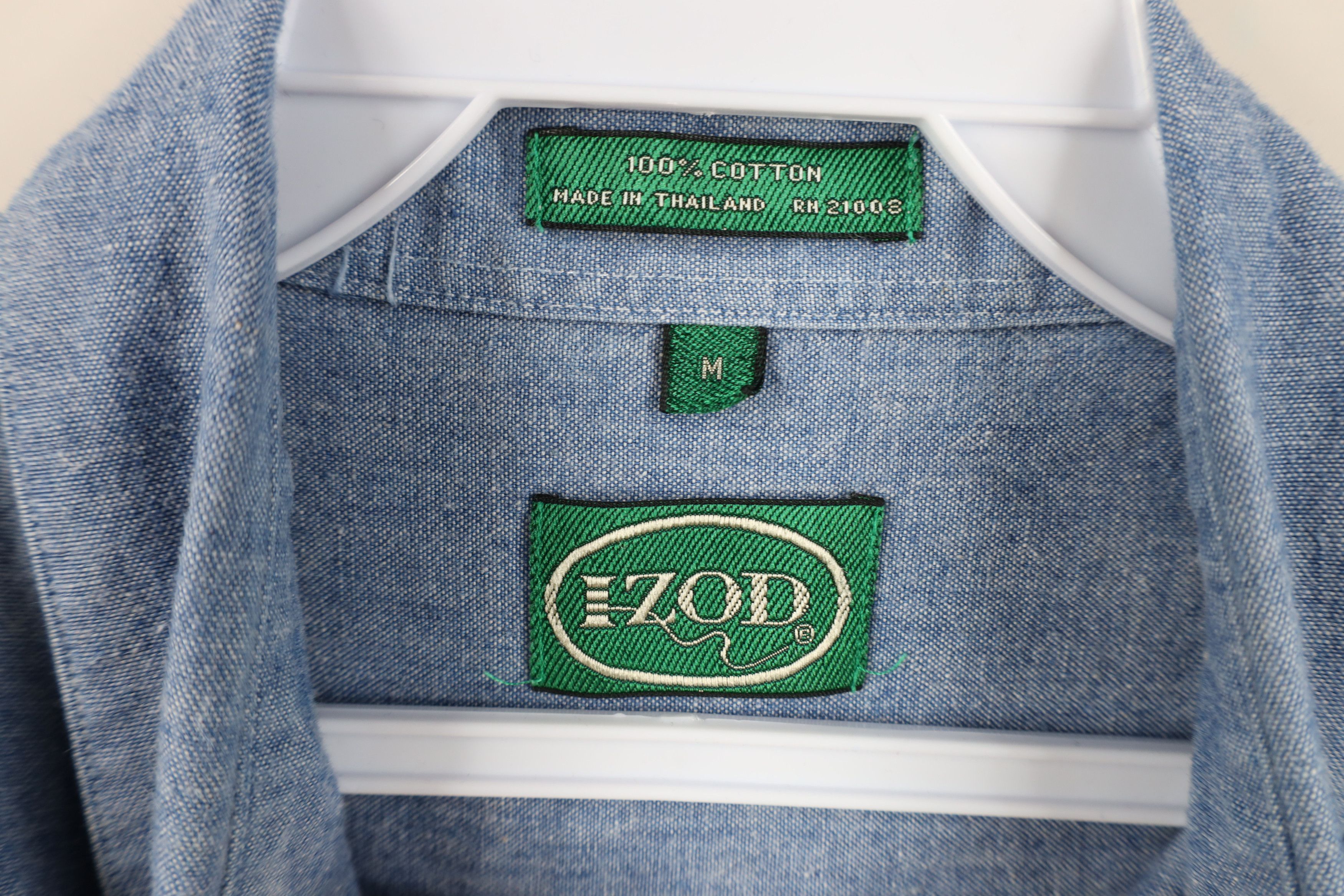 Izod Vtg 80s 90s Izod Crest Chambray Collared Button Down Shirt Size US M / EU 48-50 / 2 - 8 Thumbnail