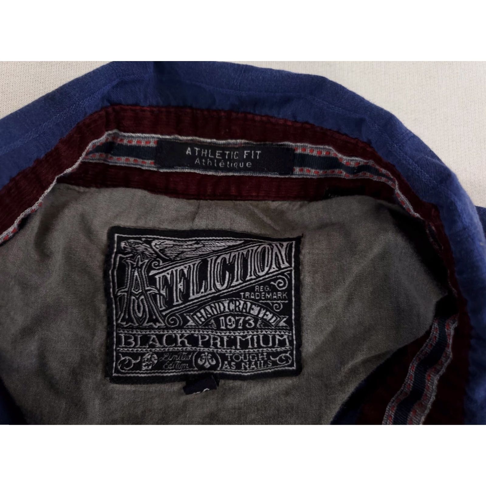 Affliction VINTAGE Affliction Pearl Snap Shirt Embroidered Atheltic Fit Blue Long Sleeve Mens XL Size US XL / EU 56 / 4 - 7 Thumbnail