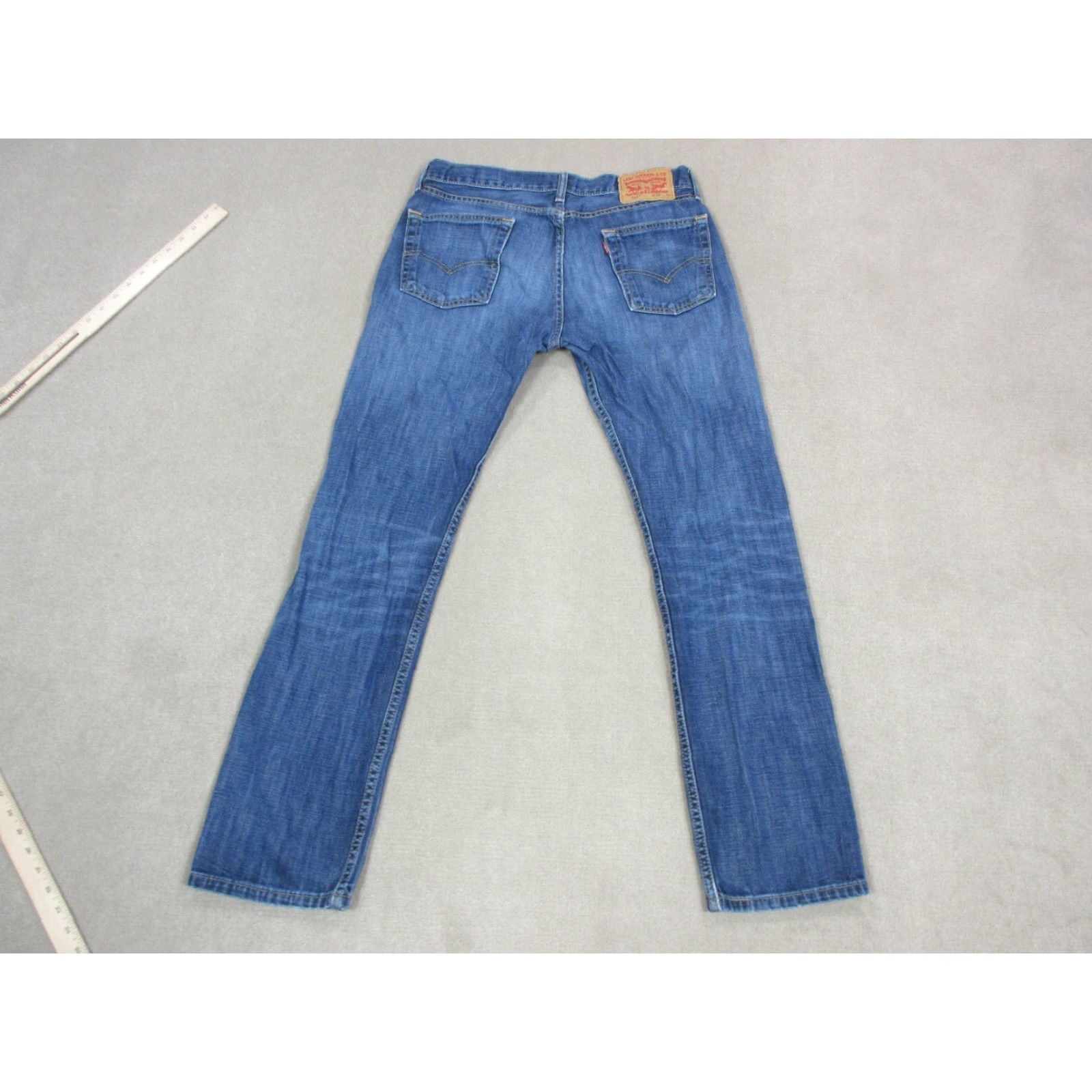 Levi's Levis Jeans Mens 32x32 Blue 513 Slim Straight Denim Dark Wash Logo Pockets Cotton Regular 32 Inseam Jeans Mens Size US 32 / EU 48 - 6 Thumbnail