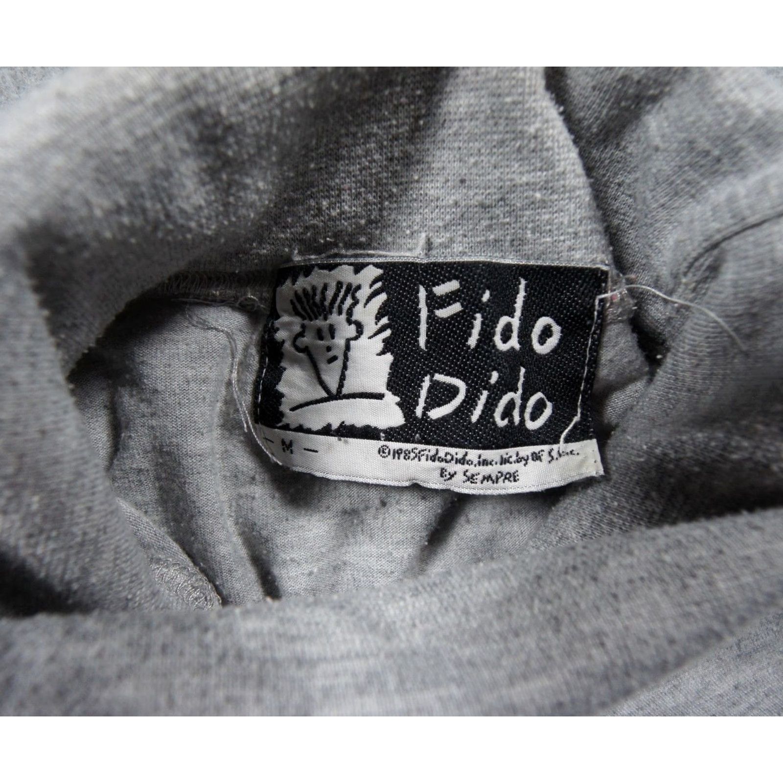 Vintage VINTAGE Fido Dido Shirt Mens Medium Gray Turtleneck Long Sleeve 80s 90s Tee Size US M / EU 48-50 / 2 - 6 Thumbnail