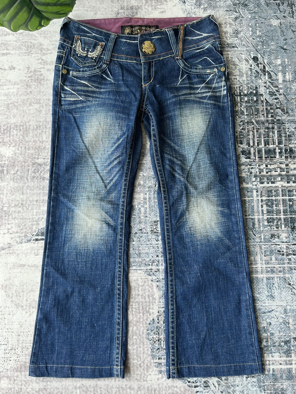 Ed Hardy 🦋 Red Pepper Embroidery Wing Jeans Size 32" / US 10 / IT 46 - 2 Thumbnail