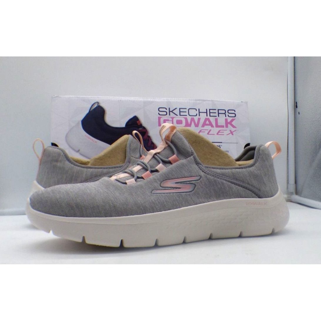 SKECHERS Skechers Womens Go Walk Flex Lucy Walking Shoes, Gray/Pink, Size US 8.5 / IT 38.5 - 10 Thumbnail
