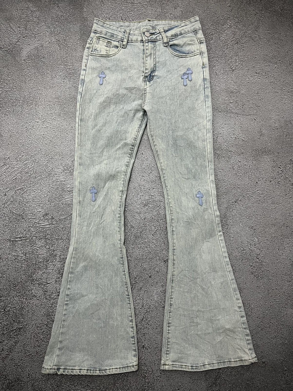 Vintage Japanese GoldTrans Cross Flare Jeans Ch Goa styl