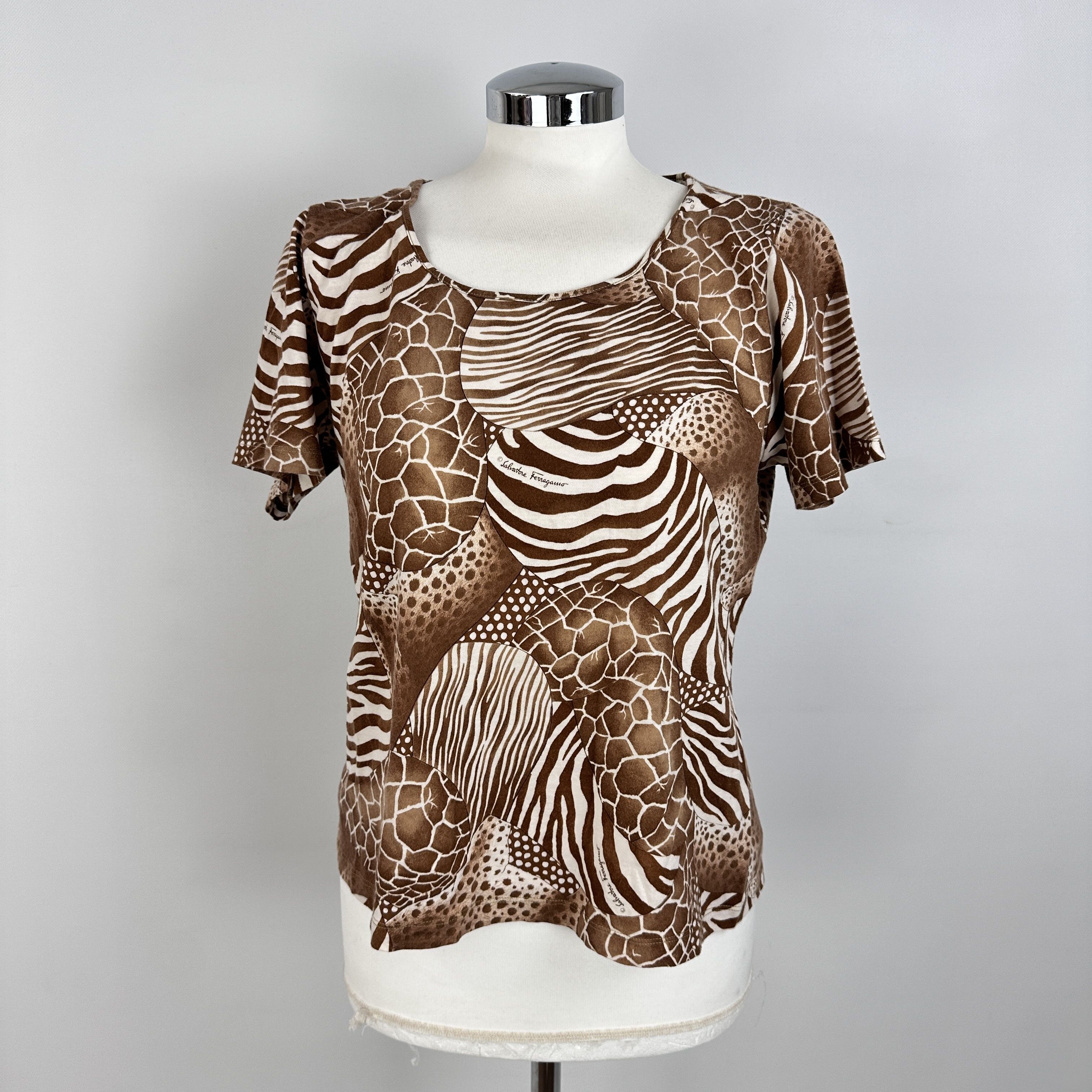 Salvatore Ferragamo T-shirt Salvatore Ferragamo Animalier – XL Size XL / US 12-14 / IT 48-50 - 1 Thumbnail