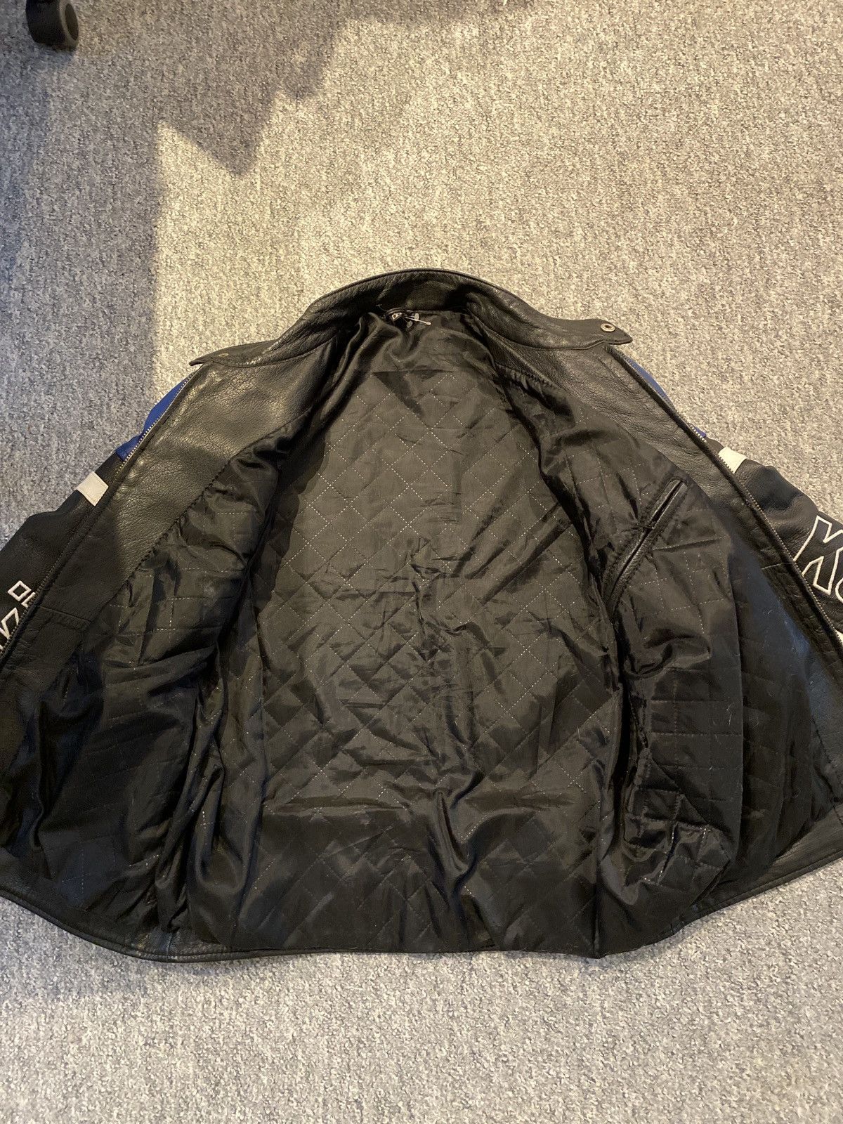 Japanese Brand × Vintage Vintage Kawasaki blue racer leather jacket Size US S / EU 44-46 / 1 - 3 Thumbnail