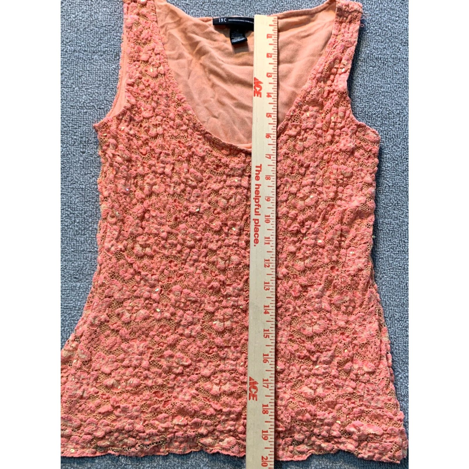 Incu INC Shirt Womens Small S Sequins Floral Pink Tank Casual Sleeveless Pink Womens S Size S / US 4 / IT 40 - 5 Thumbnail