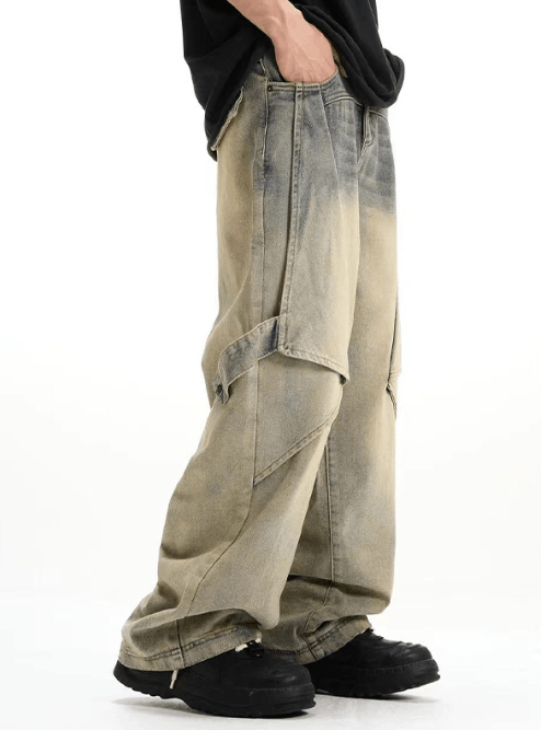 Japanese Brand × Jean Men's distressed washed straight-leg American jeans Size US 34 / EU 50 - 4 Thumbnail