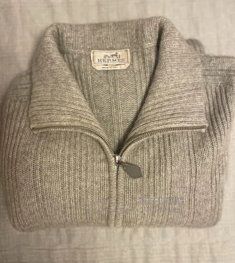 Hermes Hermes Knitted cashmere sweater/cardigan with zipper Size US L / EU 52-54 / 3 - 9 Thumbnail