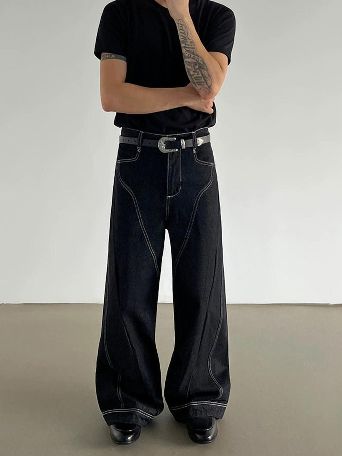 Other Wide-Leg Denim Trousers with White Stitching Size US 32 / EU 48 - 3 Thumbnail