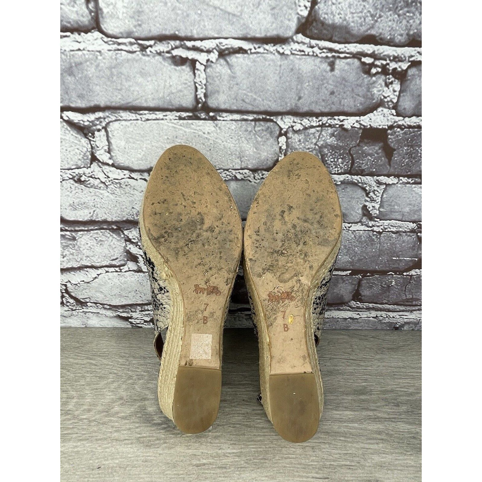 Coach Coach Ferry Snake Embossed Platform Espadrilles Wedges Strap Size US 7 / IT 37 - 6 Thumbnail