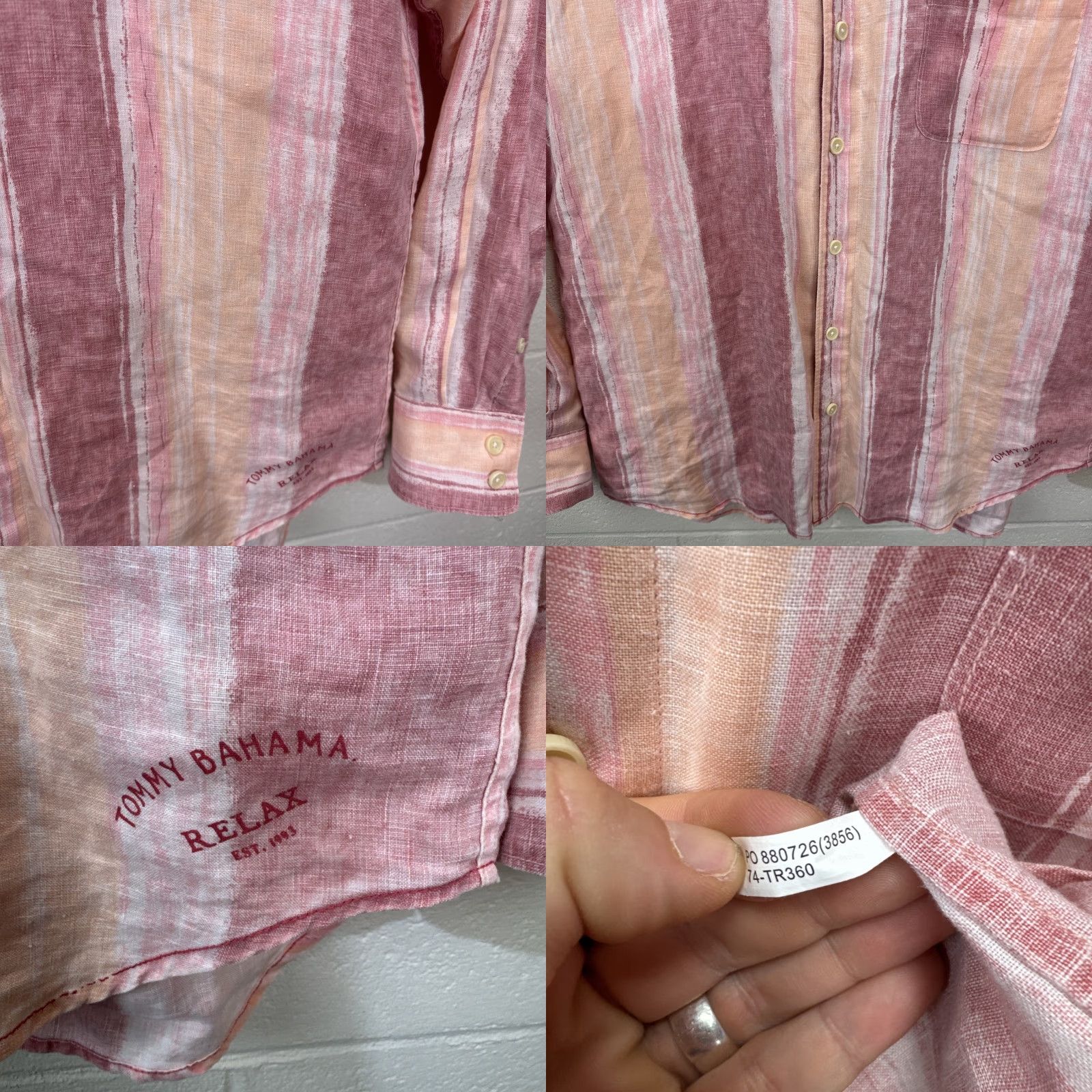 Tommy Bahama Tommy Bahama Shirt Mens Large Relax 100% Linen Button Up Long Sleeve Beach Size US L / EU 52-54 / 3 - 8 Thumbnail