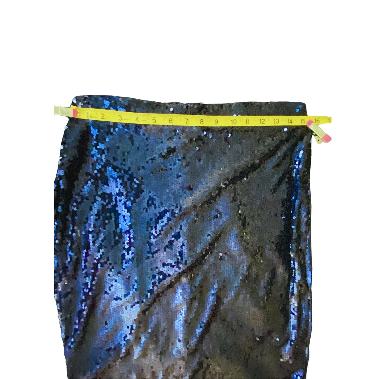 Shein BLUE SEQUIN MIDI SKIRT Size 31" - 3 Thumbnail