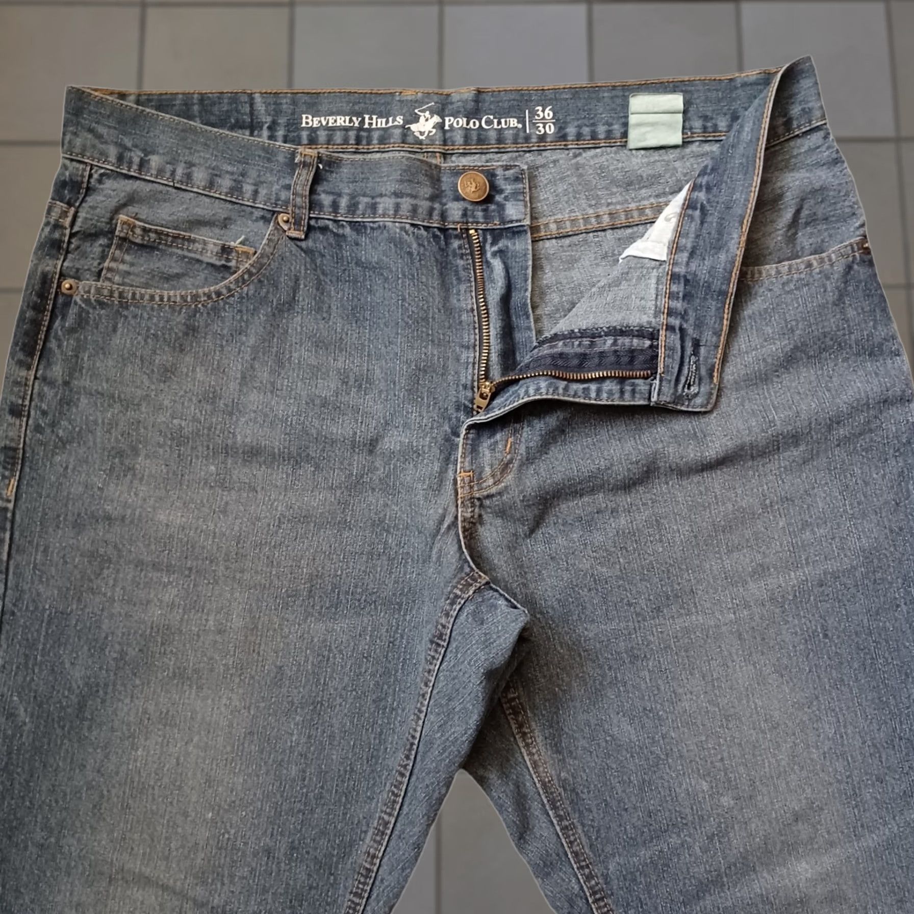 Beverly Hills Polo Club Beverly Hills Polo Club Jeans Mens 36x30 Blue Distressed Straight Denim 5-Pocket Regular Blue Mens Size US M / EU 48-50 / 2 - 1 Thumbnail
