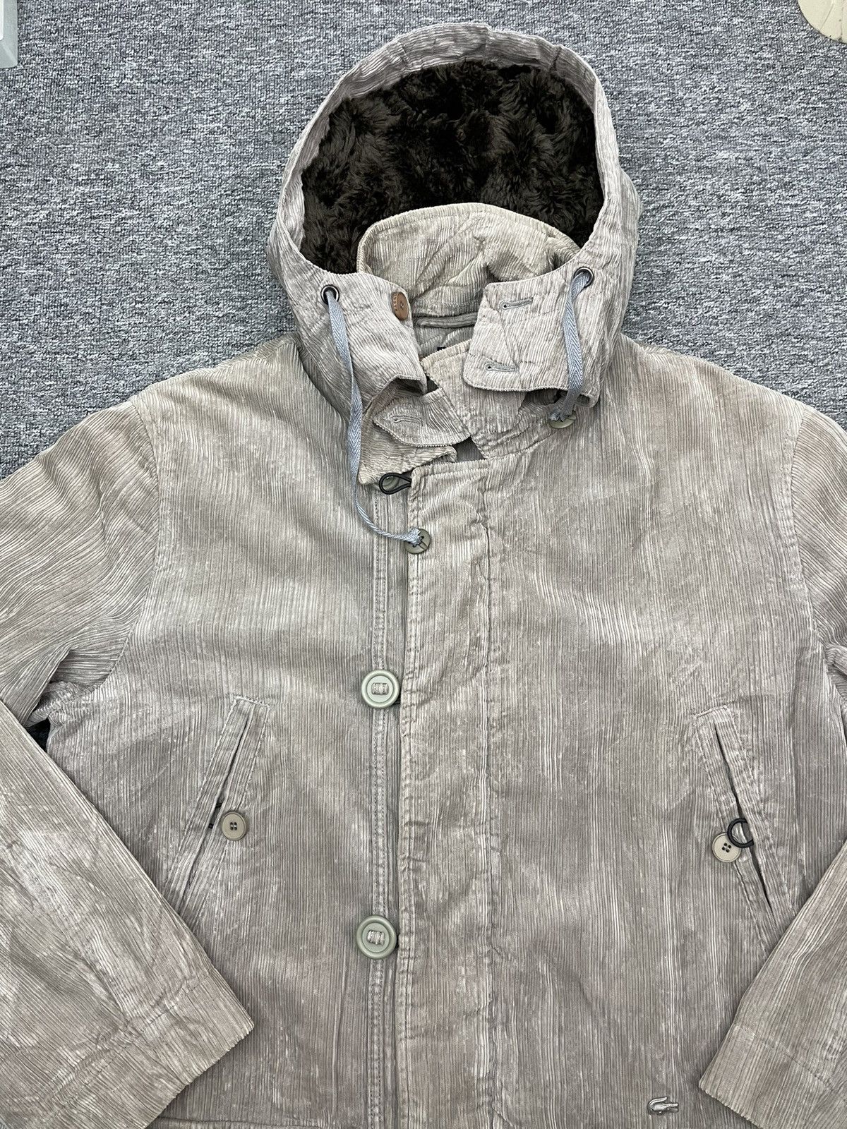 Lacoste Vintage Lacoste Corduroy Jacket Parka Sherpa Hoodie Size US XL / EU 56 / 4 - 6 Thumbnail