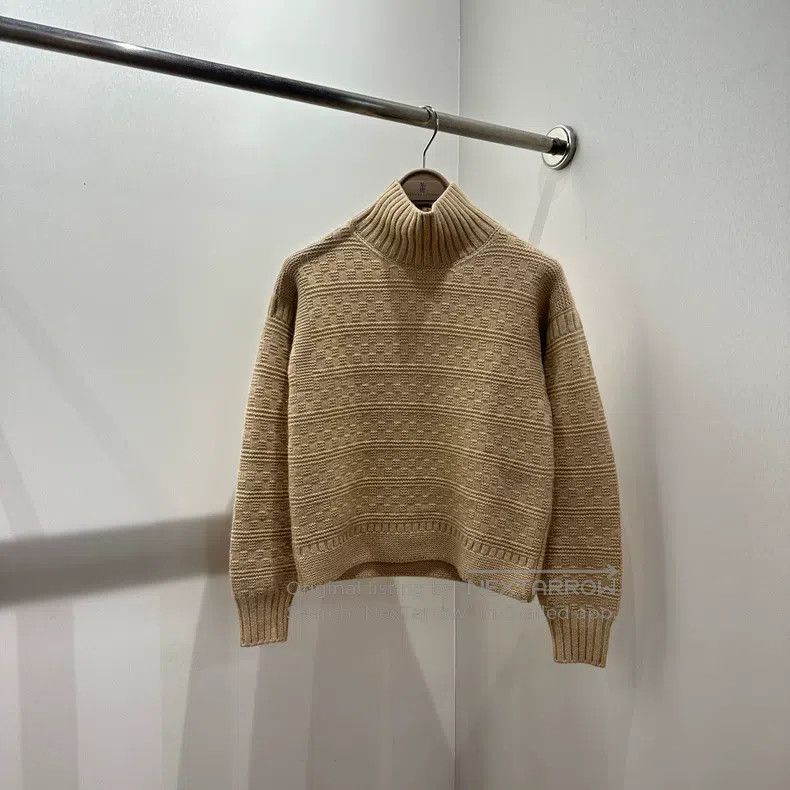 Loro Piana Loro Piana High-Neck Plaid Cashmere Knit Size XXS / US 00 / IT 34 - 1 Thumbnail