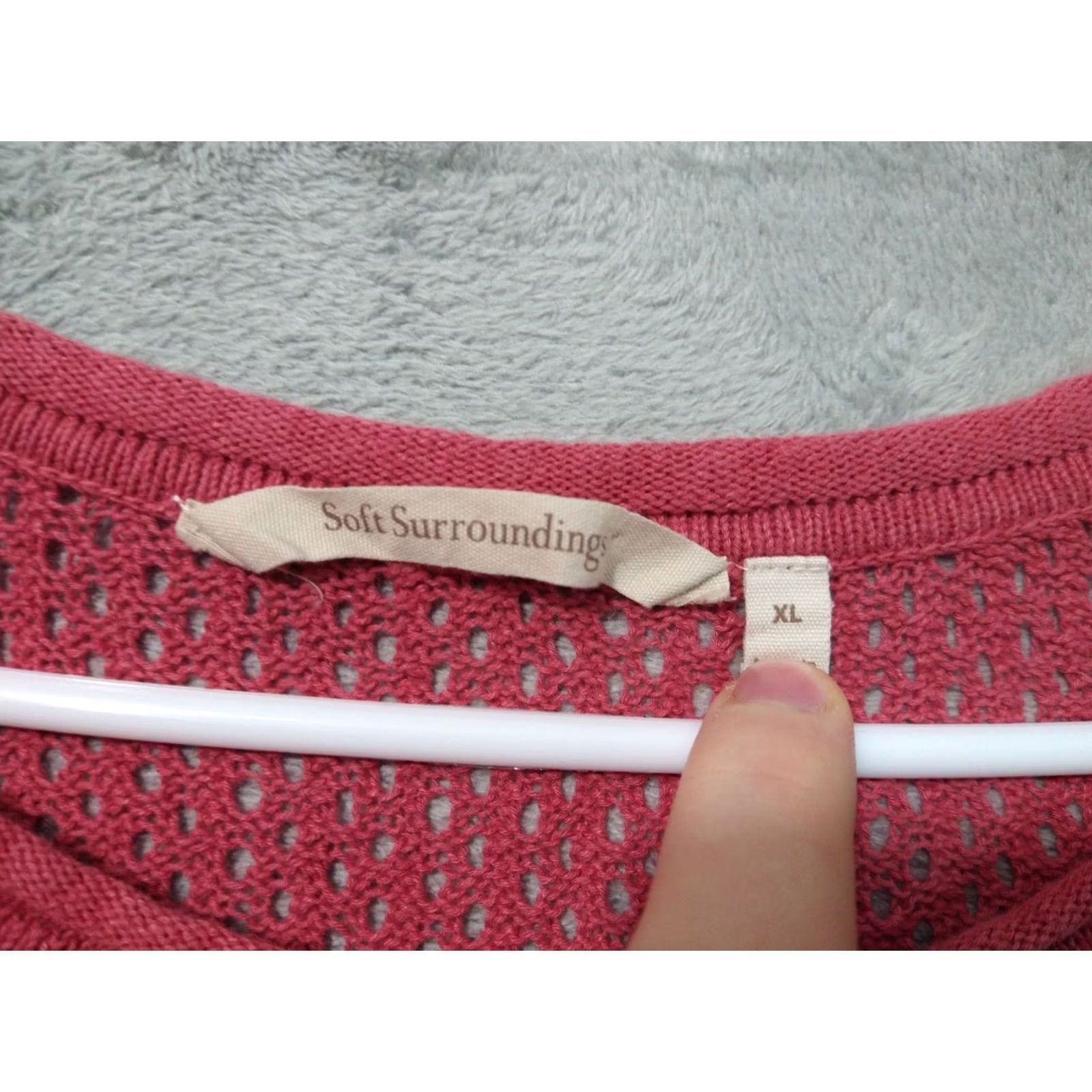 Soft Surroundings Soft Surroundings Sweater Womens XL Pink Linen Blend Dolman Open Knit Pullover Bohemian Casual Knit Shirt Ladies XL Pink Size XL / US 12-14 / IT 48-50 - 5 Thumbnail