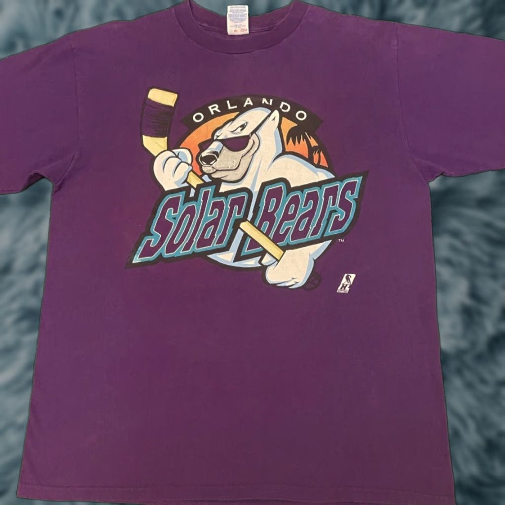 Vintage VINTAGE Orlando Solar Bears T-Shirt Logo 90s Purple XL Mens Size US XL / EU 56 / 4 - 1 Thumbnail