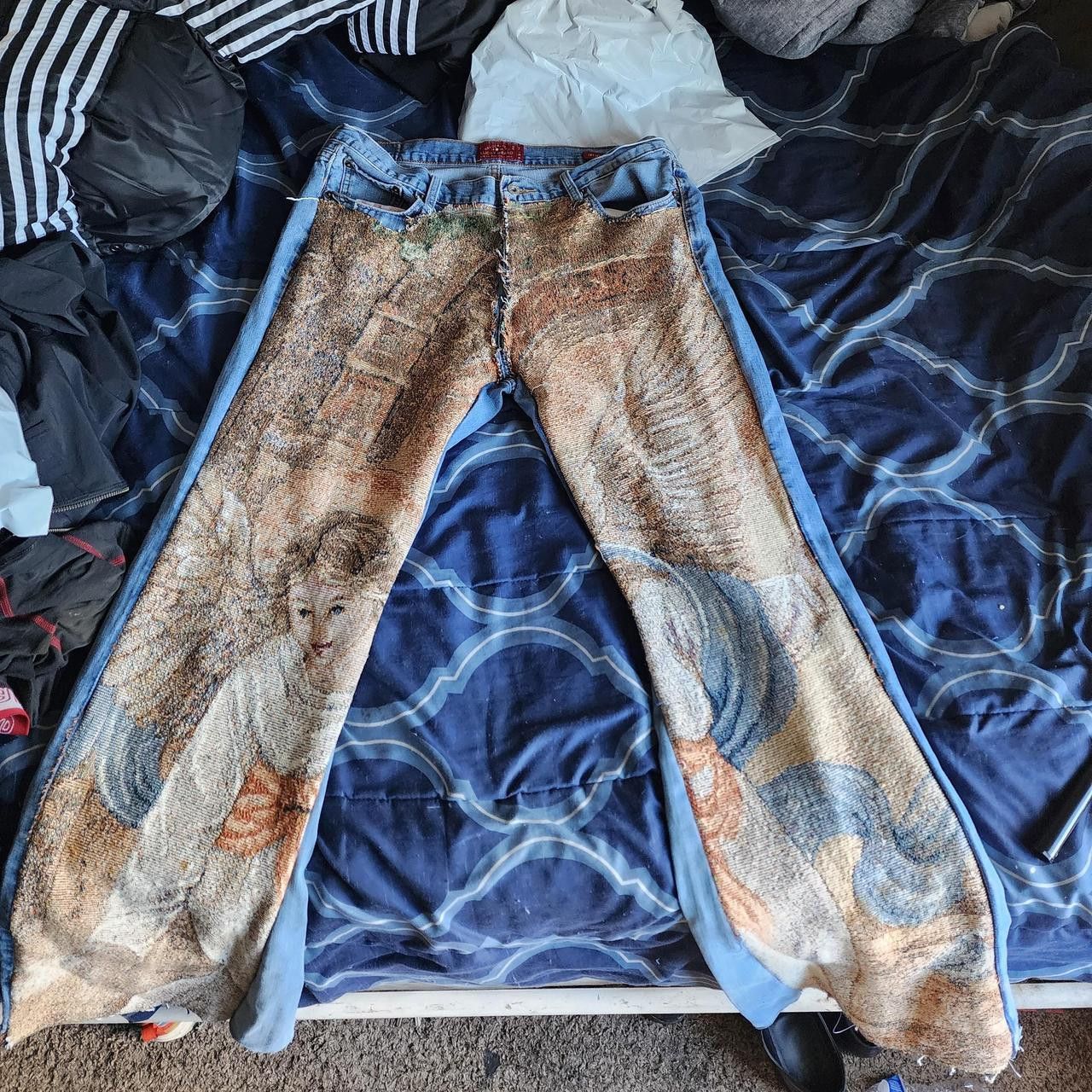 Tornado Mart 1 of 1 Custom Angel Tapestry Jeans Size US 36 / EU 52 - 2 Thumbnail
