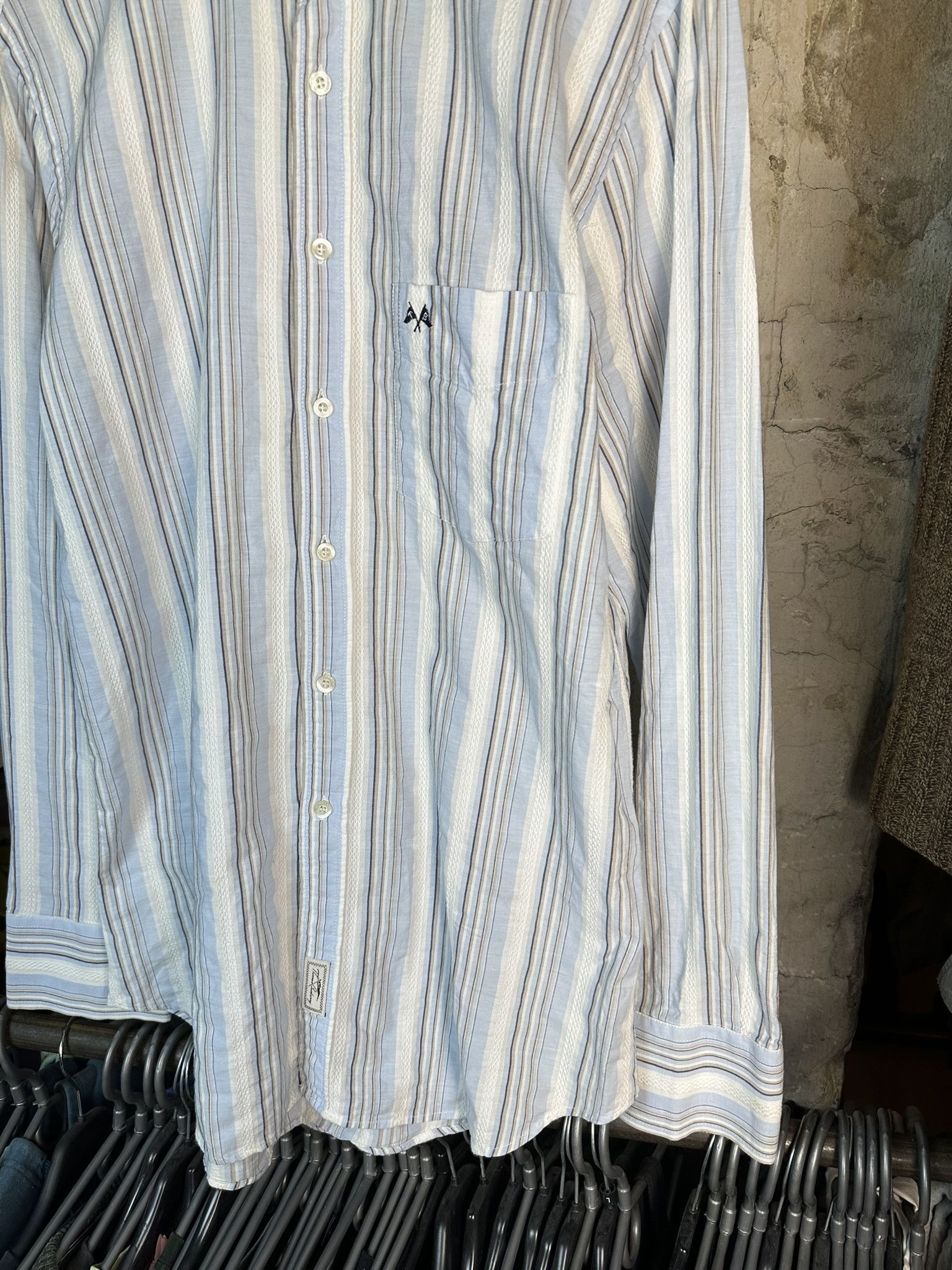 Burberry Vintage Thomas Burberry Stripped Button Up Shirt Size US L / EU 52-54 / 3 - 3 Thumbnail