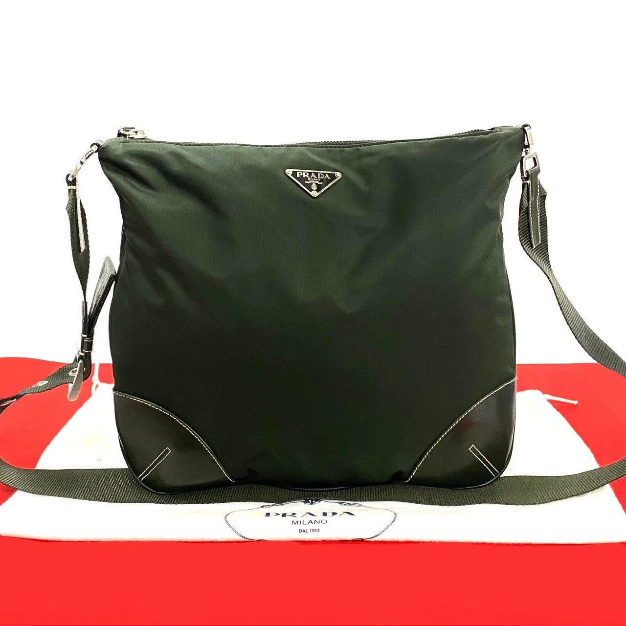 Prada Prada Shoulder Bag Green Synthetic Size ONE SIZE - 1 Thumbnail