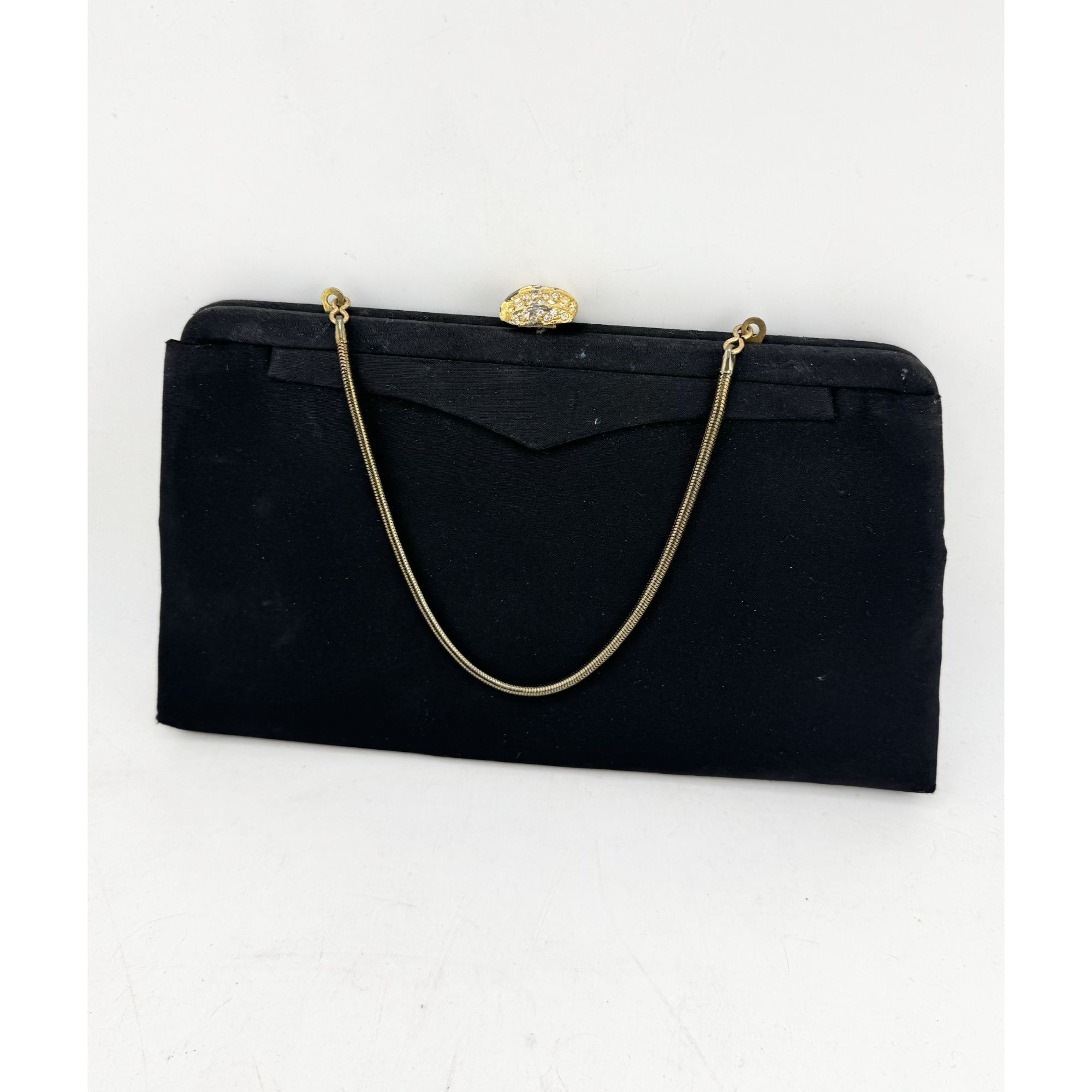 Vintage Vintage black satin purse handbag bag Size ONE SIZE - 2 Thumbnail