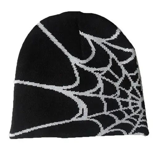 Japanese Brand Y2K Knitting Spider Web Beanie Hat Size ONE SIZE - 1 Thumbnail