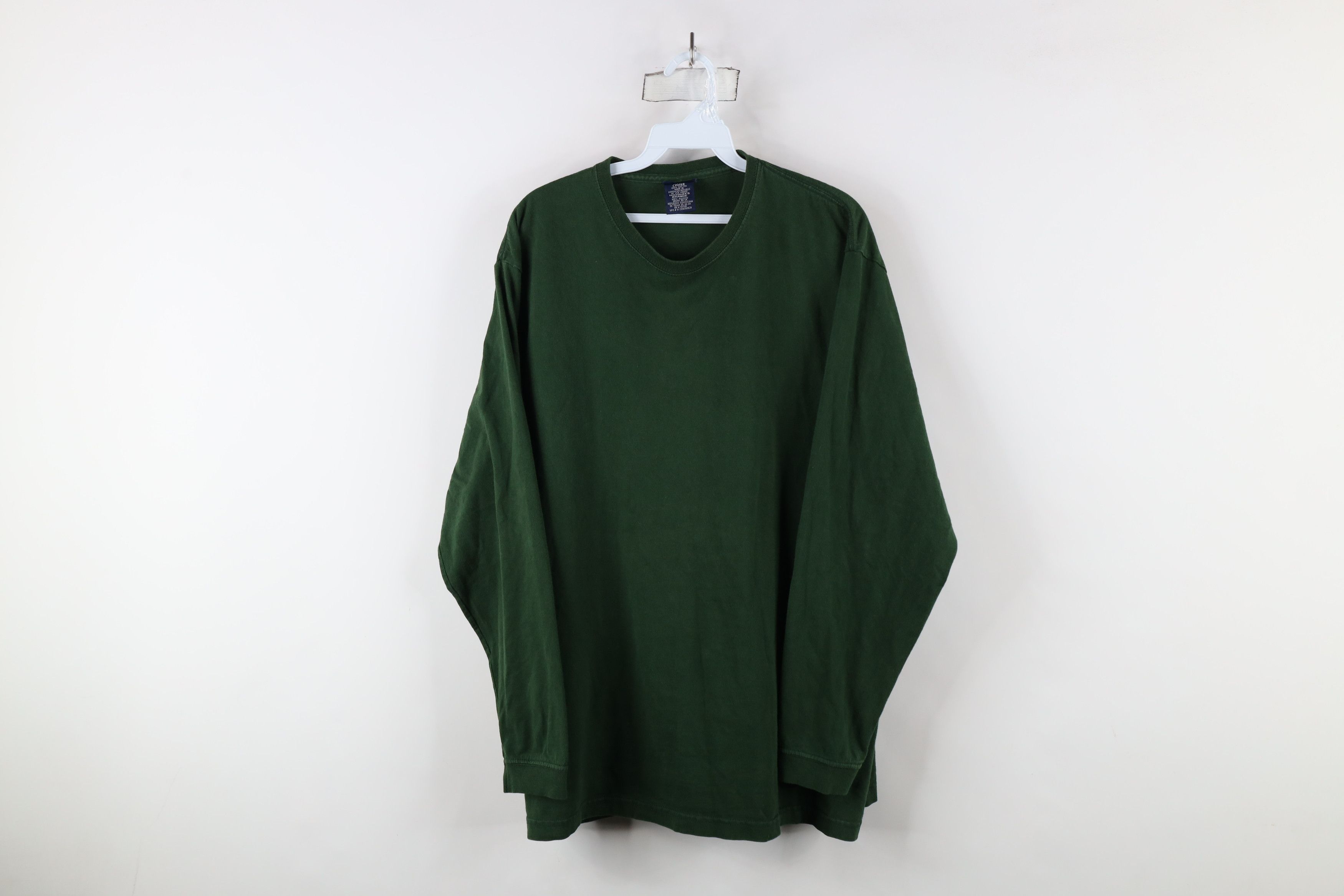 Vintage Vintage 90s Streetwear Cotton Long Sleeve T-Shirt Green Size US L / EU 52-54 / 3 - 1 Thumbnail