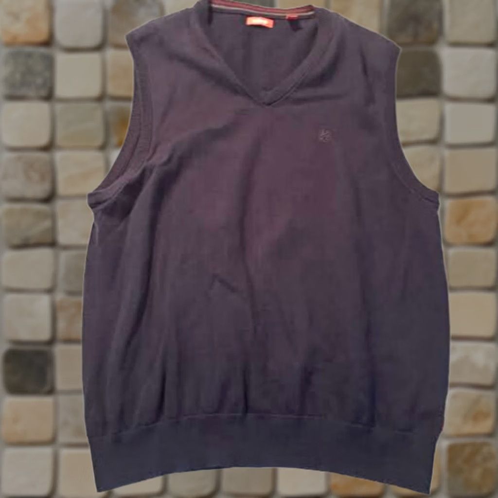 Izod VINTAGE IZOD Golf Sweater-Vest L Adult Large Lite Blue V-Neck Knit Cotton Regular Men Vest Preppy All Seasons Size US L / EU 52-54 / 3 - 1 Thumbnail
