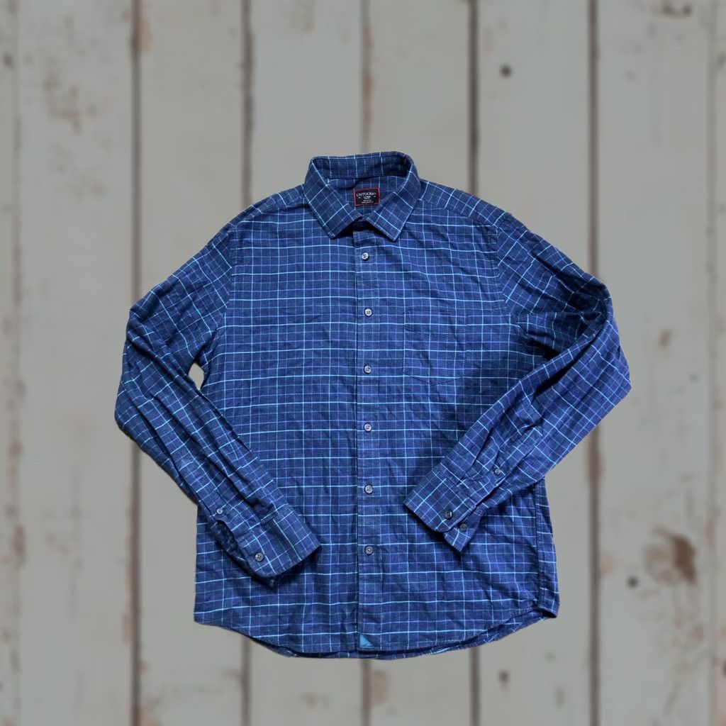 UNTUCKit UNTUCKit Shirt Mens Large Blue Plaid Slim Fit Long Sleeve Button Up Casual Size US L / EU 52-54 / 3 - 1 Thumbnail