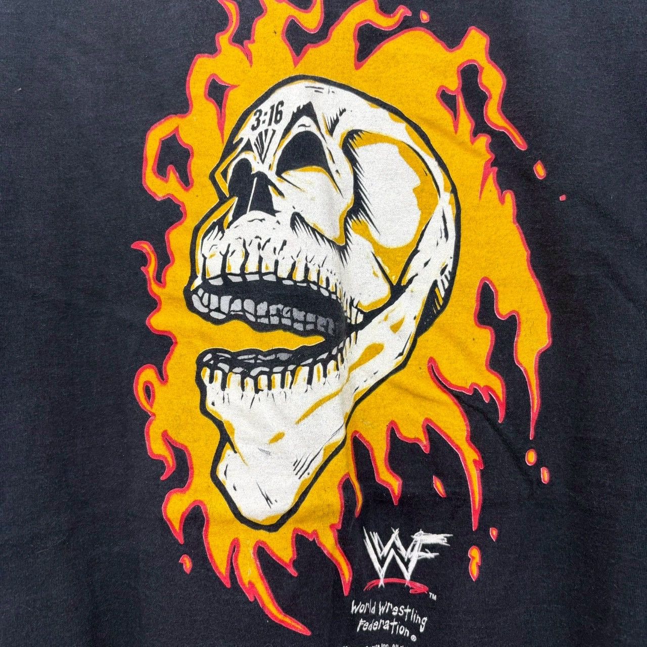 Vintage Vintage 90s Stone Cold Flaming Skull WWF WWE size XL wts03 Size US XL / EU 56 / 4 - 5 Thumbnail