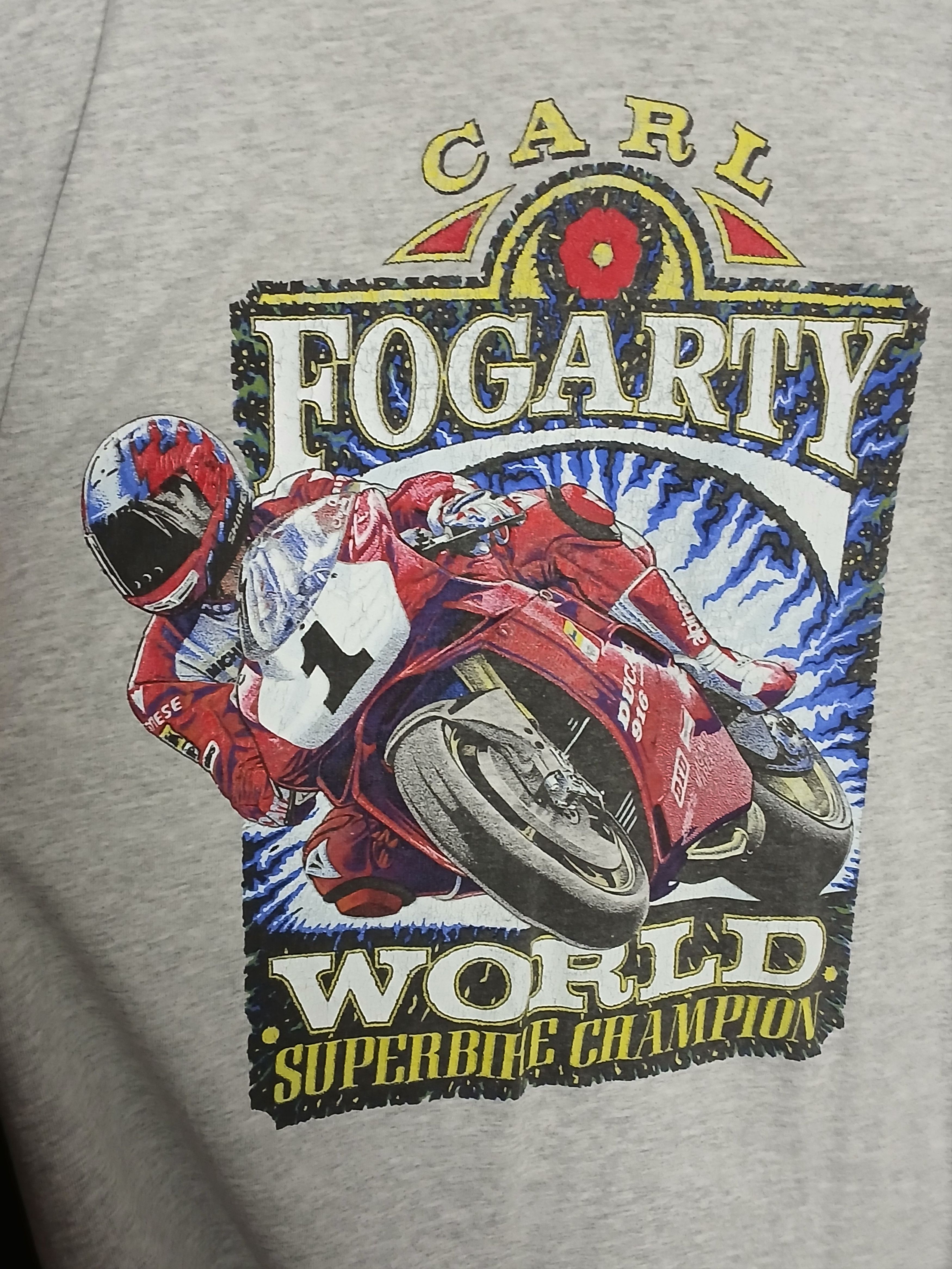 Vintage Karl Fogarty World Superbike Champion Racing Moto T-Shirt Size US S / EU 44-46 / 1 - 3 Thumbnail