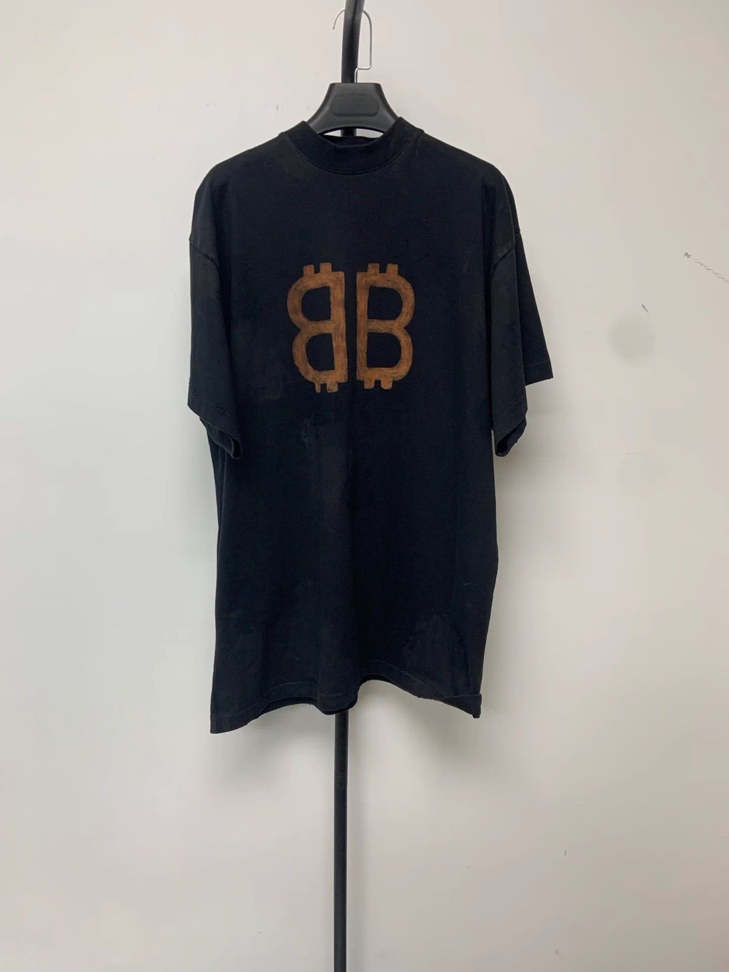 Balenciaga Balenciaga unisex oversized logo crew short black T-shirt 1 Size S / US 4 / IT 40 - 1 Thumbnail