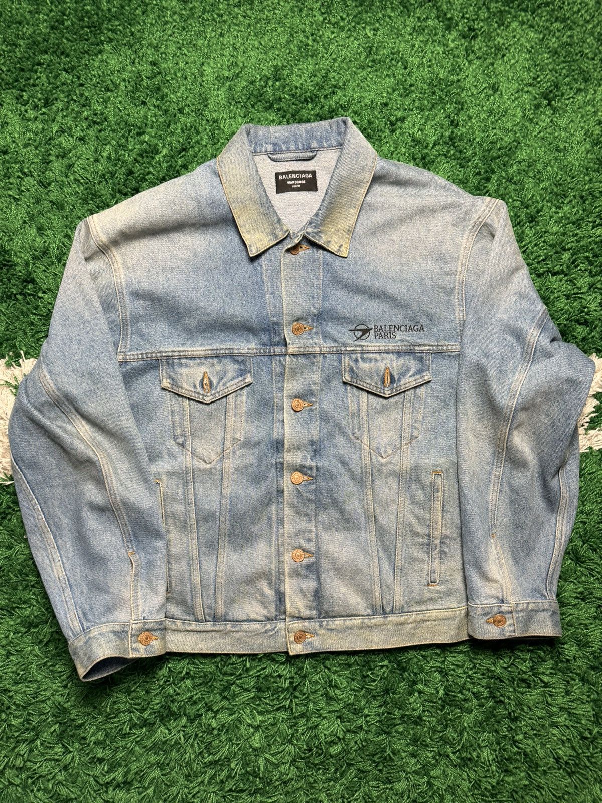 image of Balenciaga Denim Jacket in Blue, Men's (Size XL)