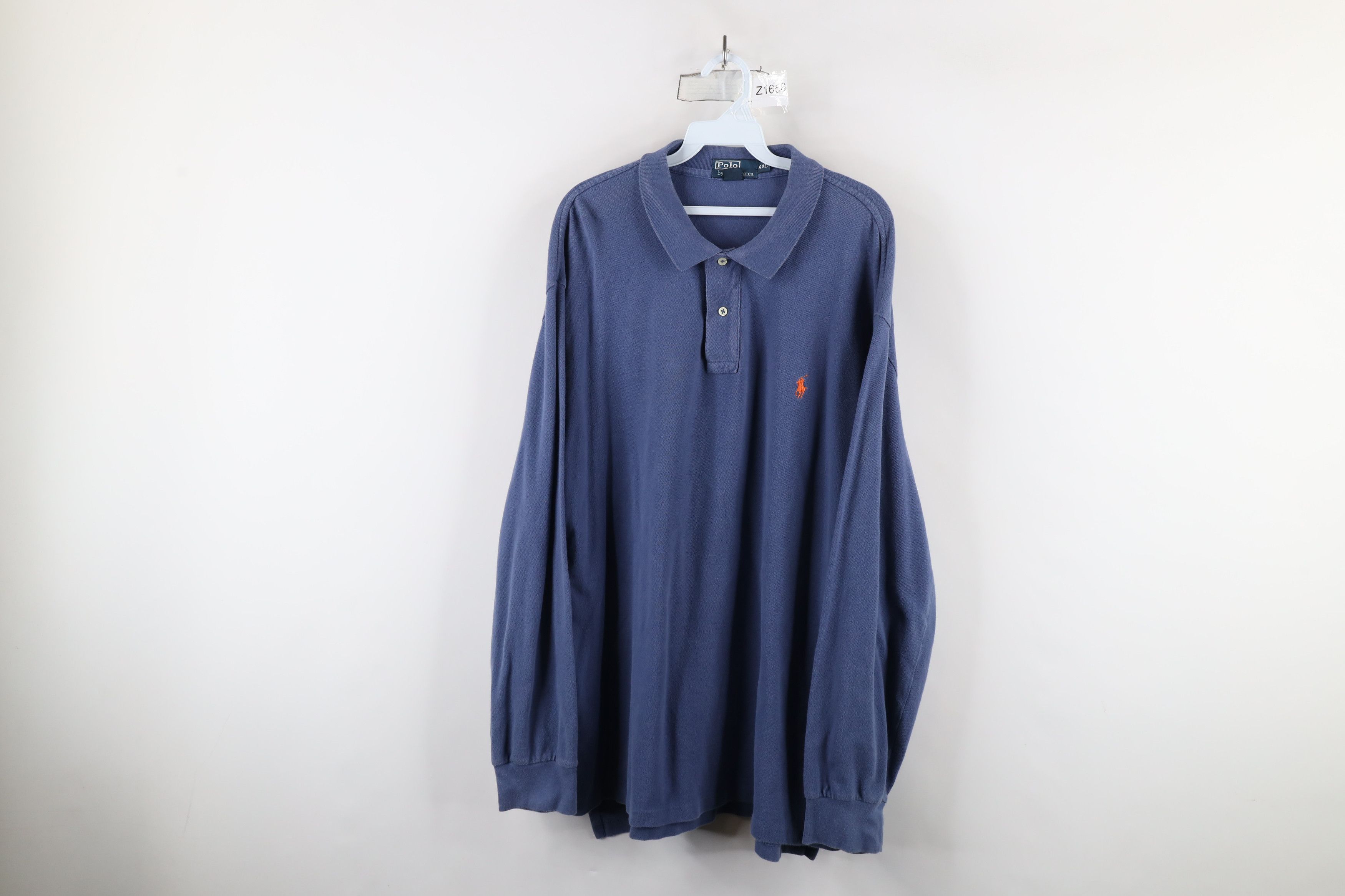 Ralph Lauren × Vintage Vintage 90s Ralph Lauren Long Sleeve Rugby Polo Shirt Blue Size US XXL / EU 58 / 5 - 1 Thumbnail