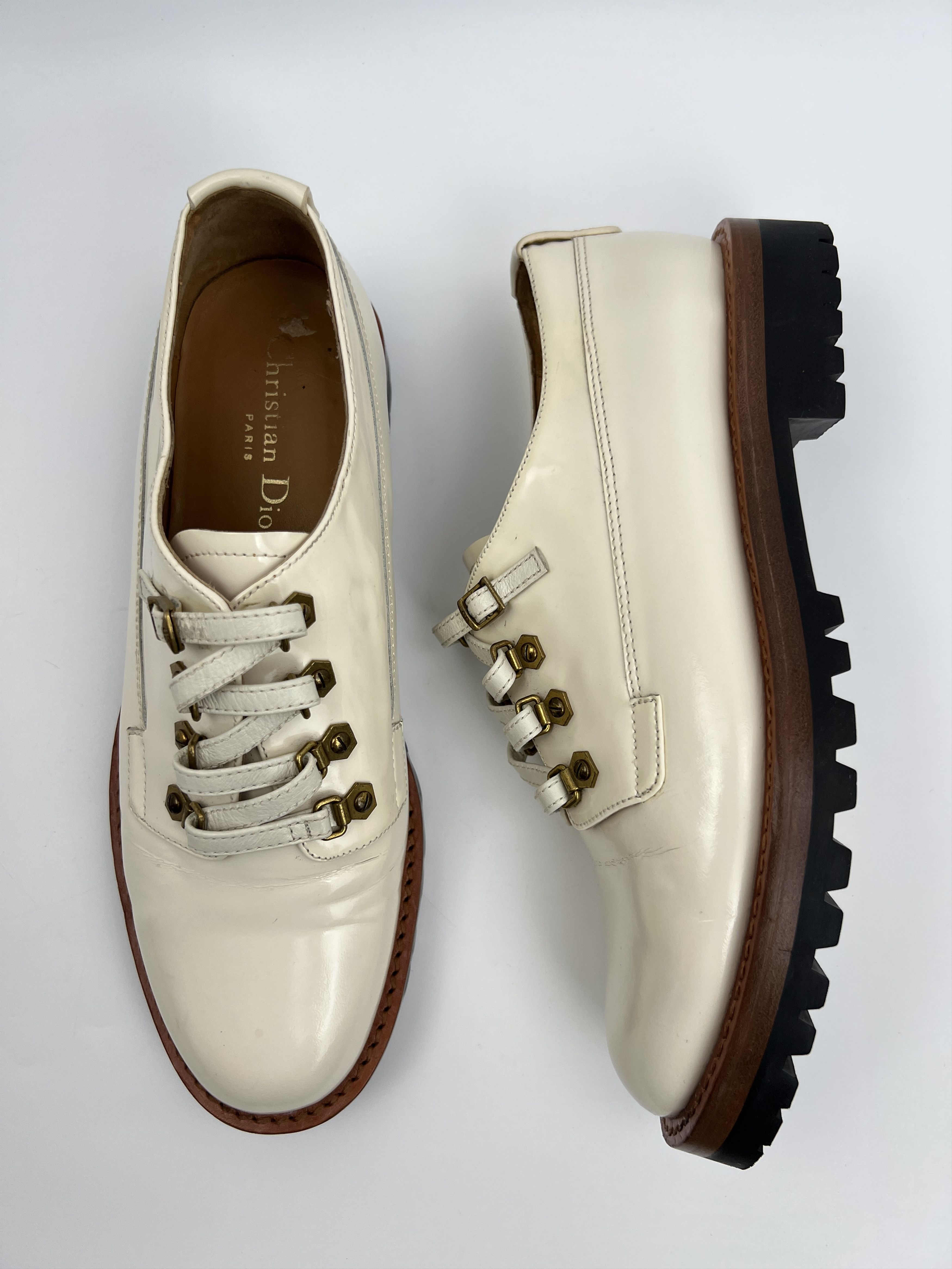 Dior Vintage Christian Dior Heavy Chunky Brogues Patent Leather Size US 9 / IT 39 - 2 Thumbnail