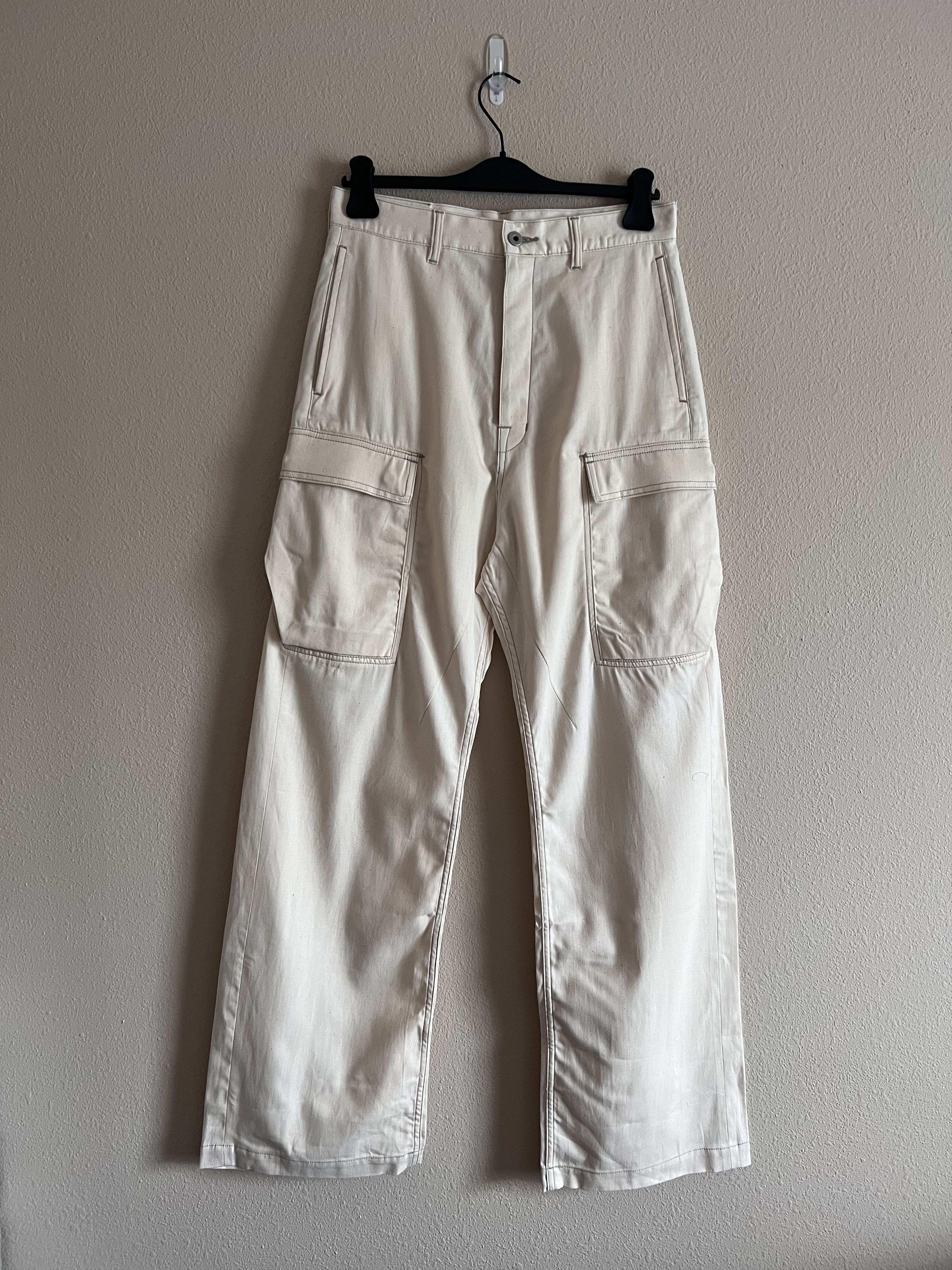 image of Rick Owens Drkshdw Geth Cargo Pants In Natural, Men's (Size 30)