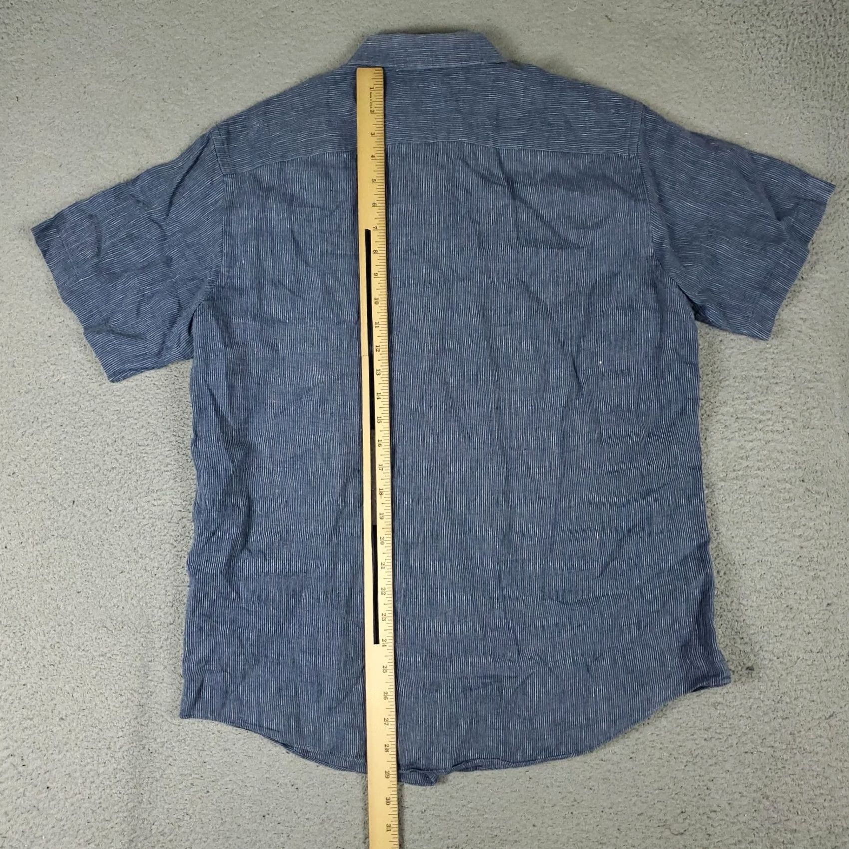 UNTUCKit UNTUCKit Shirt Mens L Blue Linen Casual Button Up Short Sleeve Shirt Size US L / EU 52-54 / 3 - 3 Thumbnail