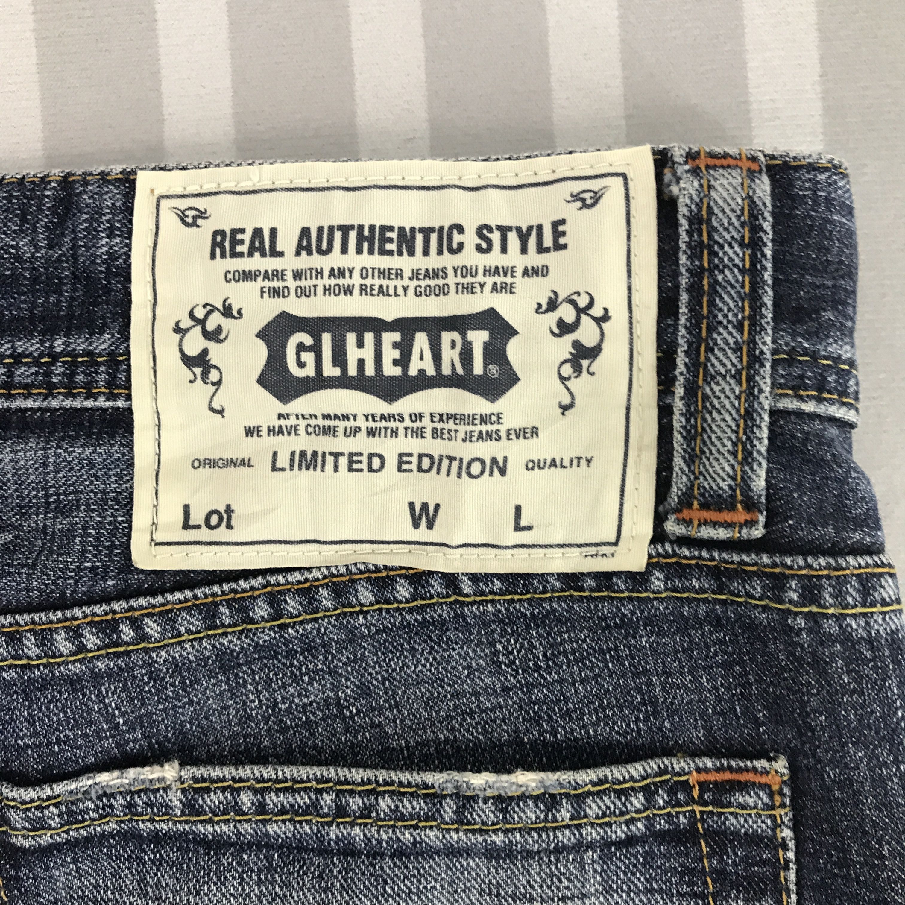 Japanese Brand × Vintage Vintage Glheart Real Authentic Style Distressed Jeans Size US 34 / EU 50 - 7 Thumbnail