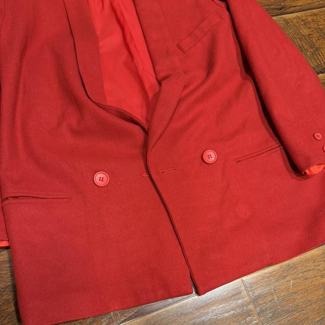 Yohji Yamamoto Vintage 80s Y's Yohji Yamamoto Red Wool Cropped Blazer Size 38R - 3 Thumbnail