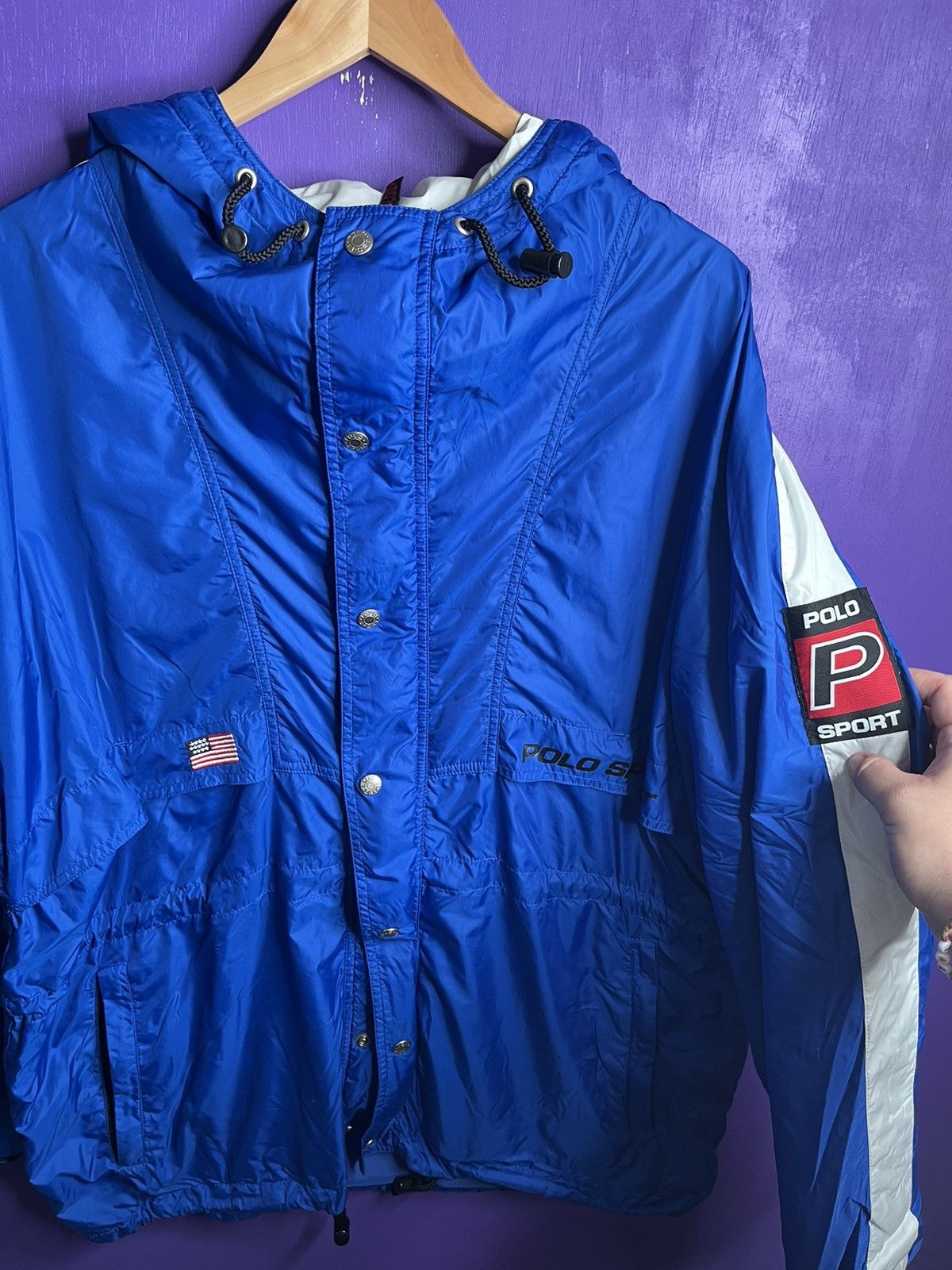 Polo Ralph Lauren × Vintage Vintage 90s Polo sport sleeve patch anorak jacket Size US XL / EU 56 / 4 - 3 Thumbnail