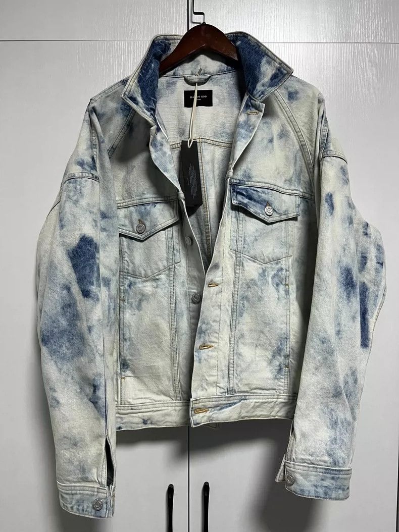 Fear of God Fear of God Snowflake rendering ink-splashed denim jacket Size US L / EU 52-54 / 3 - 1 Thumbnail