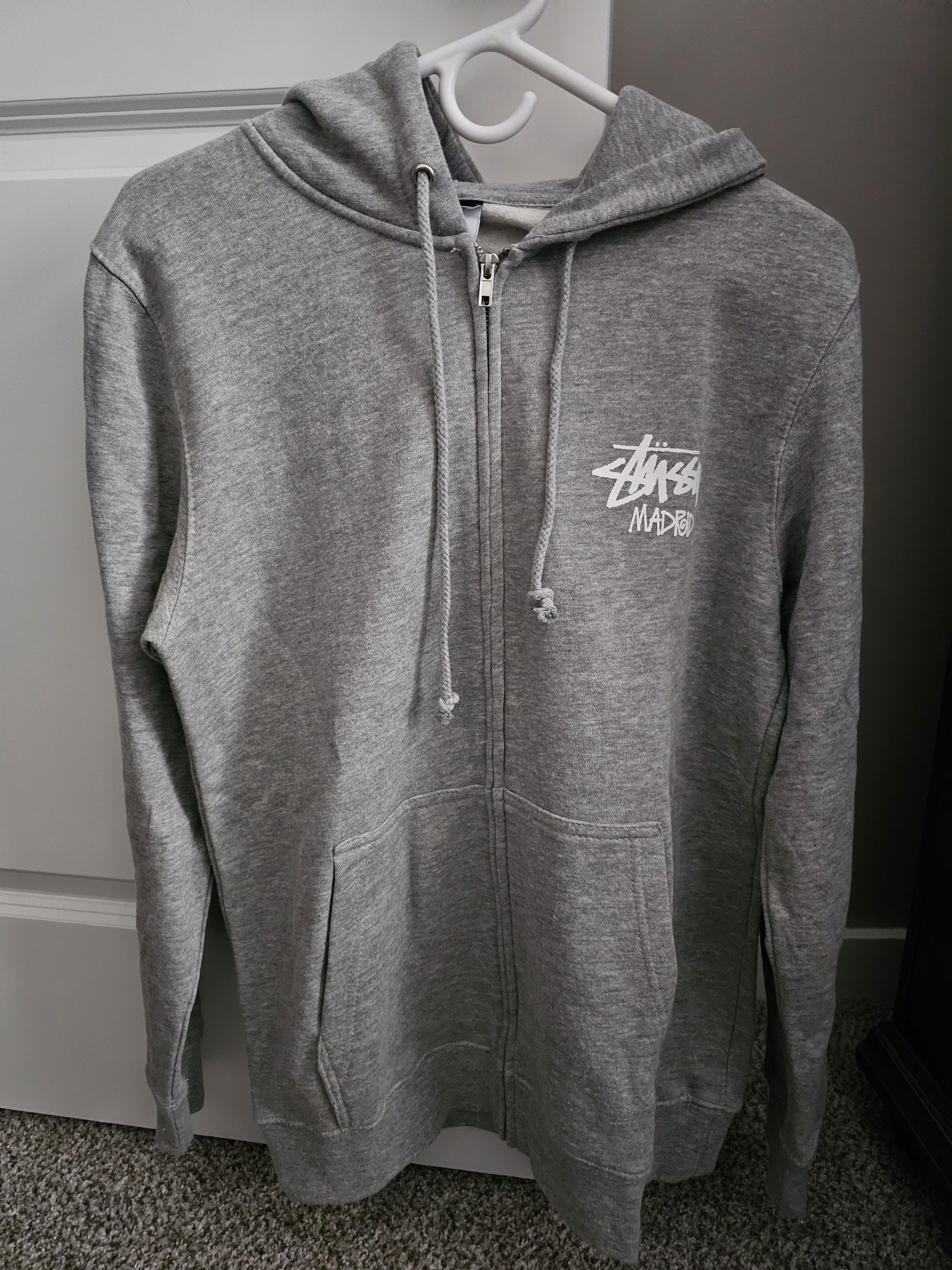 Streetwear × Stussy Grey Stussy New York Zip Up Hoodie | Grailed