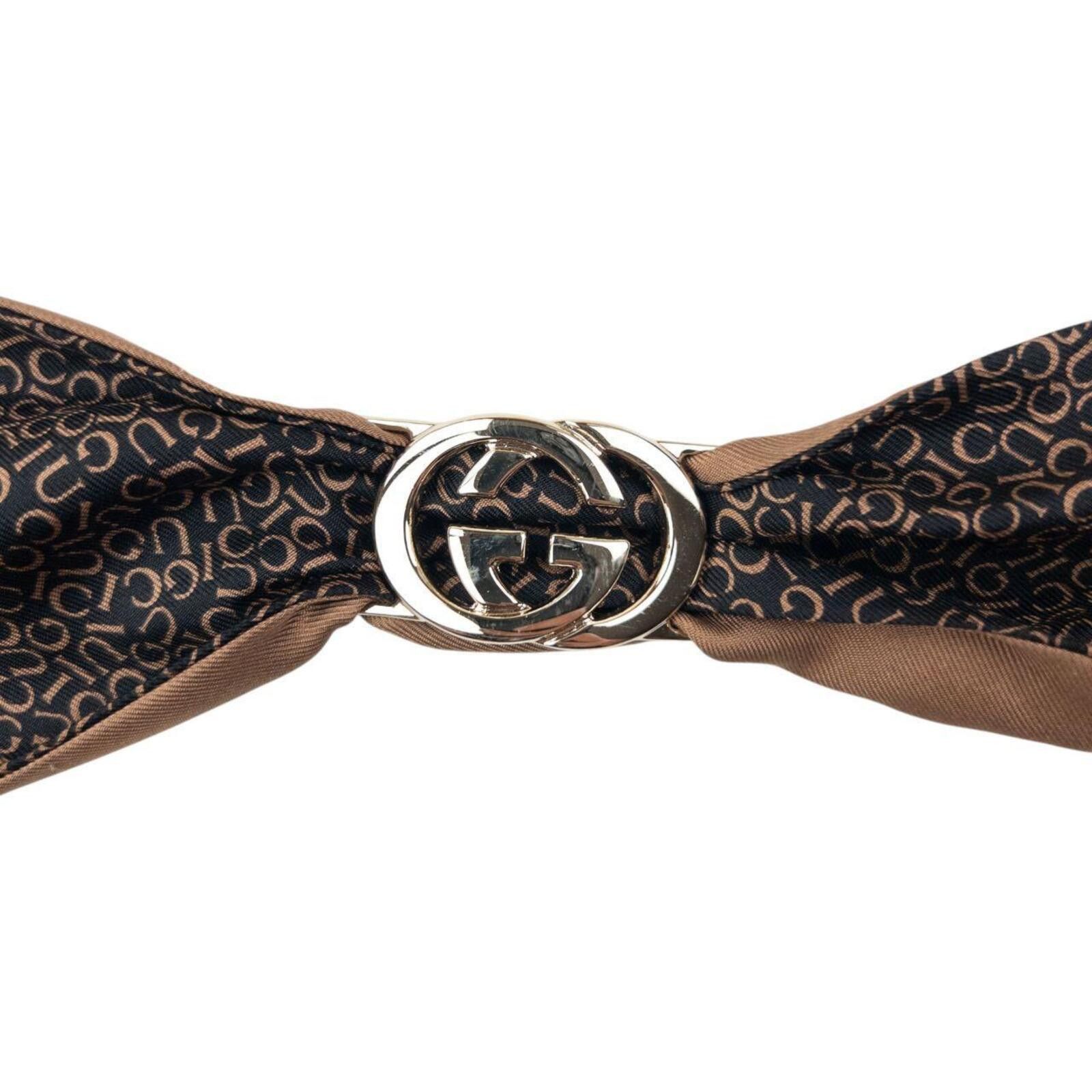 Gucci Vintage 2000s Gucci Monogram Silk Neck Scarf Size ONE SIZE - 4 Thumbnail